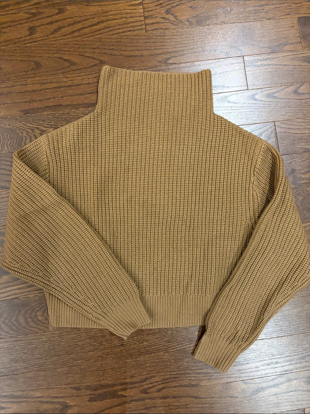 Wilfred Camel Waffle-Knit Turtleneck Sweater